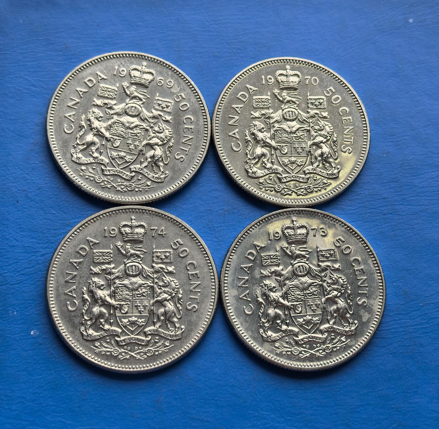 外国优质老铜币高银银币，周六九点倒数截拍，满百包邮，持续收拍 加拿大50分4枚