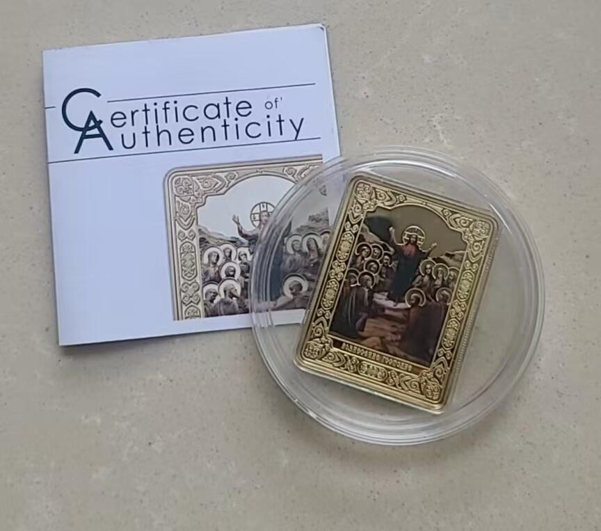 ❤️【币观天下】❤️ 第336期钱币拍卖- 2025.12.26周五晚上6点半场-长期征集拍品 珍稀俄国市场包销库克2013年耶稣镀金彩色银币带证书