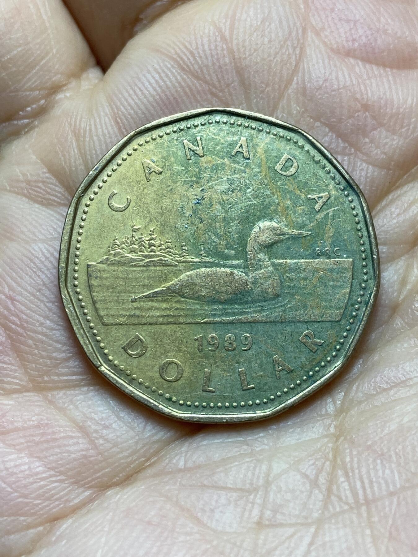 2025年第一百四十场(总第一百六十六场）外国好品散币场(免佣金) 加拿大🇨🇦1989年1元(伊丽莎白二世中年花冠，浅浮雕版，关门年仅发行3年)