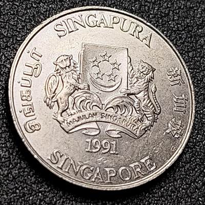 泉币菌-第154场-圣诞节专场 - 新加坡1991年20分镍币21.5mm 