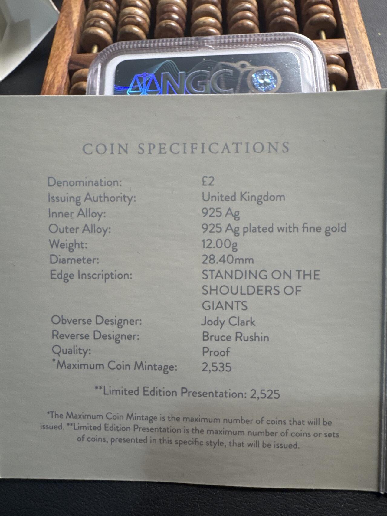 ❤️【币观天下】❤️ 第336期钱币拍卖- 2025.12.26周五晚上6点半场-长期征集拍品 英国2022年2镑发行25周年精制双金属纪念银币 NGC PF69