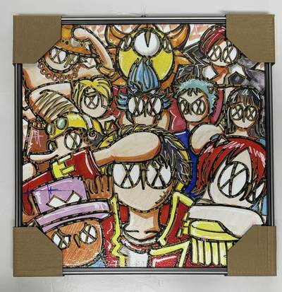 零元拍：OWSON 系列作品装饰肌理画《海贼王》，相框尺寸35/35CM。因展品出展，镜框可能有轻微划痕，介意勿拍 - 零元拍：OWSON 系列作品装饰肌理画《海贼王》，相框尺寸35/35CM。因展品出展，镜框可能有轻微划痕，介意勿拍