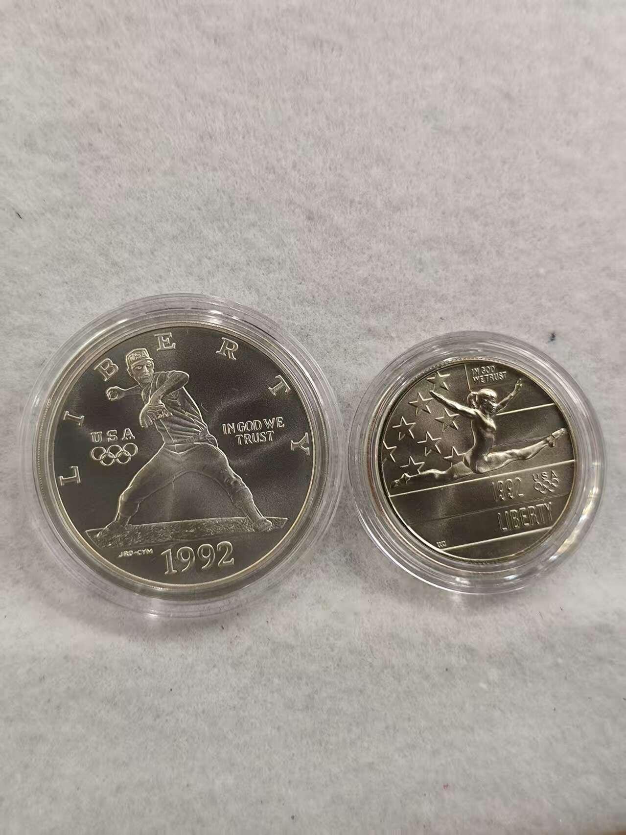 G&W世界散币，银币处理专场（第40场） 美国1992年2枚  1银1镍