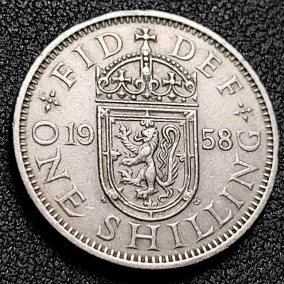 泉币菌-第154场-圣诞节专场 - 伊丽莎白二世 三狮盾徽 英国女王1先令镍币 23mm