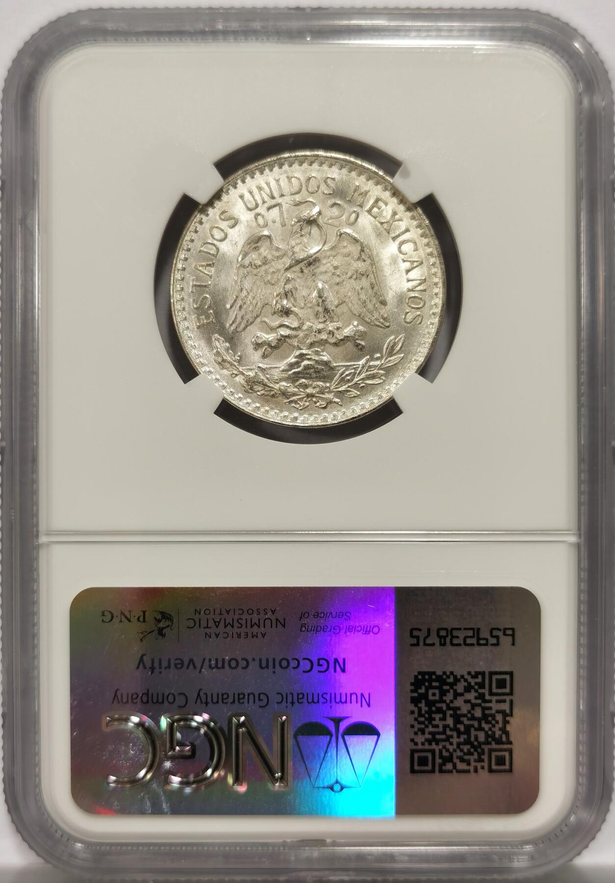 博洋堂世界钱币拍卖第154期（全场包邮） NGC MS66 墨西哥1945年50分鹰洋银币，高分难得-2