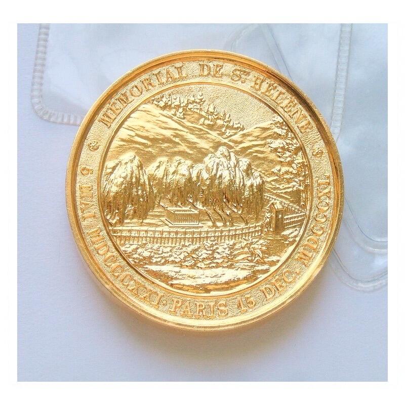 【旋风钱币】1月10日19:00准时开拍 精美欧洲币章、银币银章、第三帝国钱币等 全场包邮！ 【艺术】法国艺术大章纪念1840年 拿破仑墓地+雄鹰高浮雕精制大镀金章 40MM