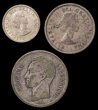 修遠堂世界钱币第九十九期 - 加拿大，委内瑞拉银币3枚 总重17.82g，含银80-83.5%