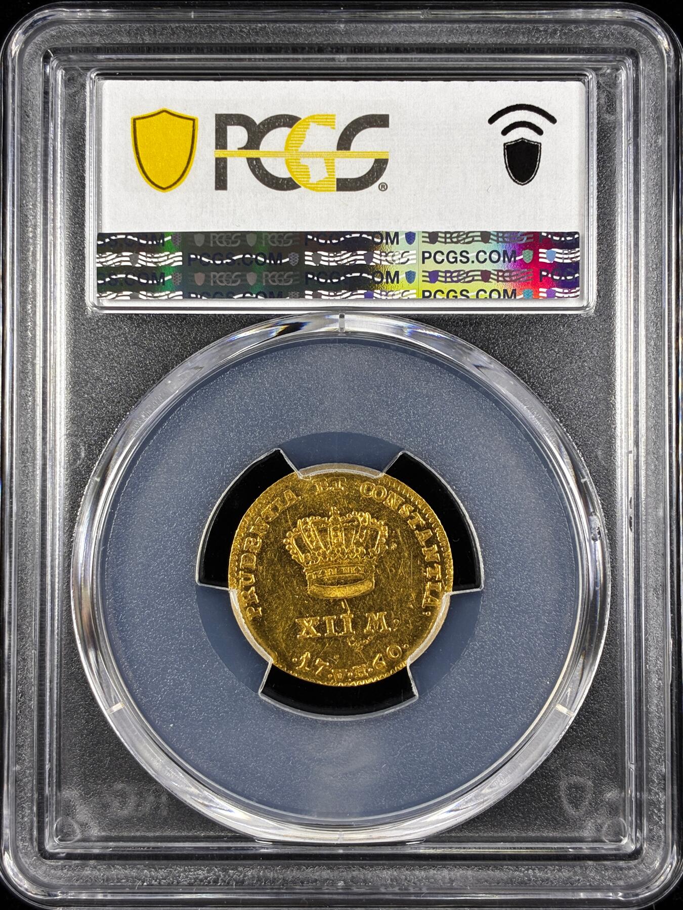 【雨安】【直播拍卖】【世界币章122期-评级币】2025-12-27 周六 19:30 保真 [金币] Denmark 丹麦 12马克 1760年 弗里德里克五世 [3.12 g., 0.875 Gold]  PCGS-AU58