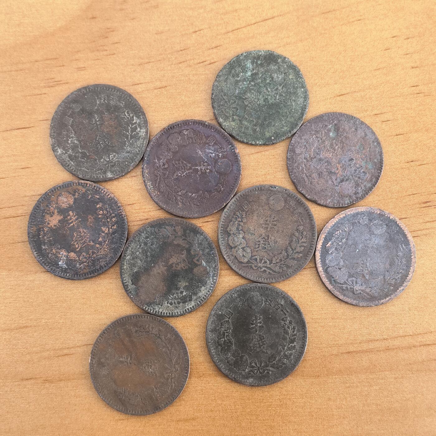 各国硬币第7期 无佣金 日本龙半钱铜币10枚