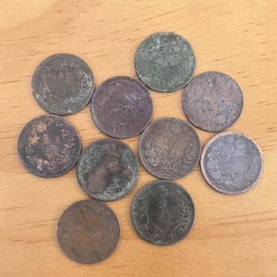 各国硬币第7期 无佣金 - 日本龙半钱铜币10枚