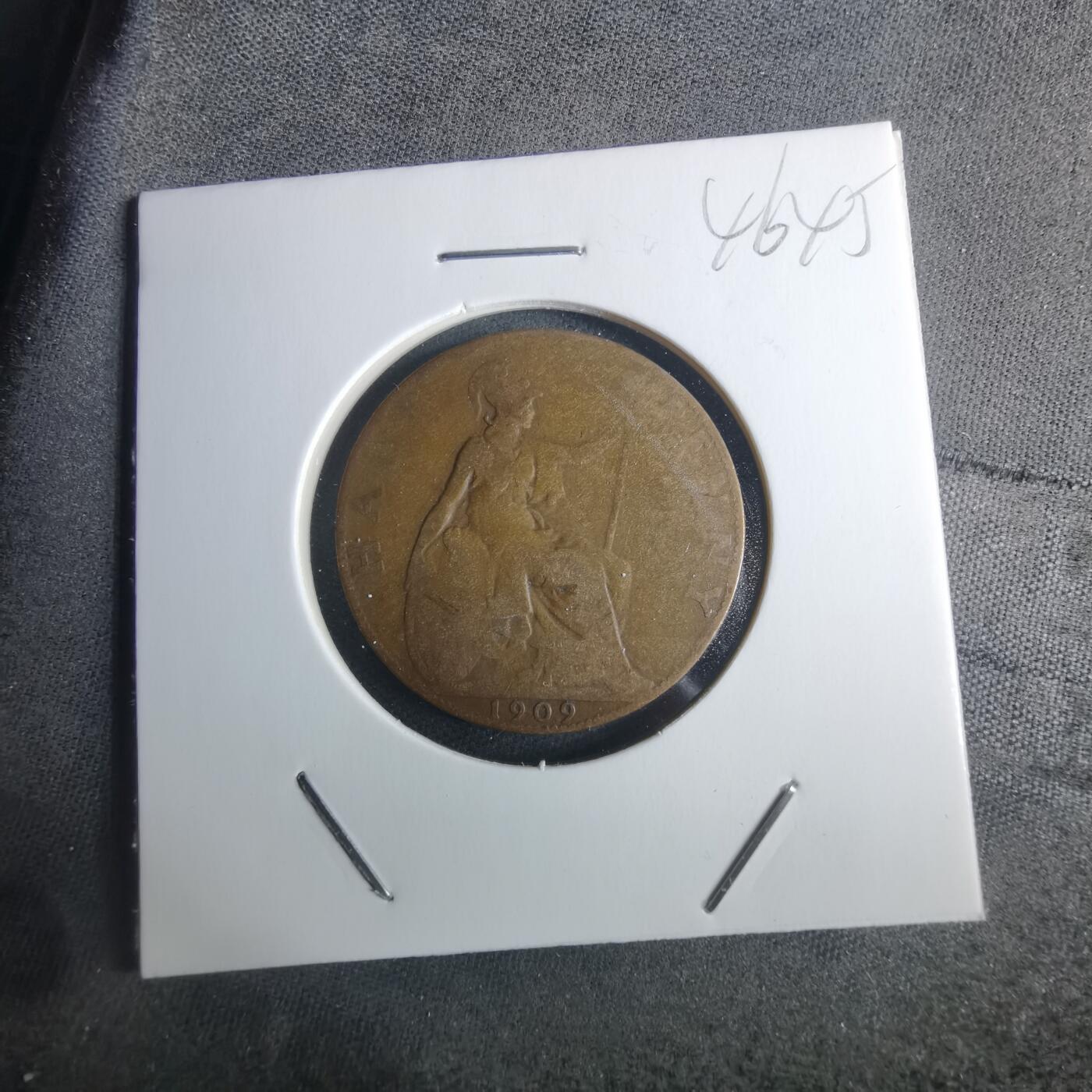 沼泽如烟--第946场 英国1909年半便士