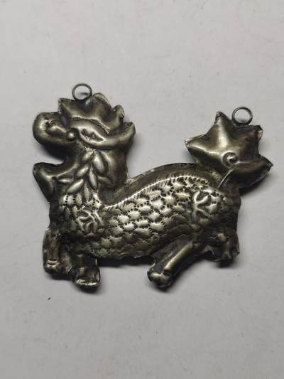 杂件专场90期 - 清代老银麒麟，双面工