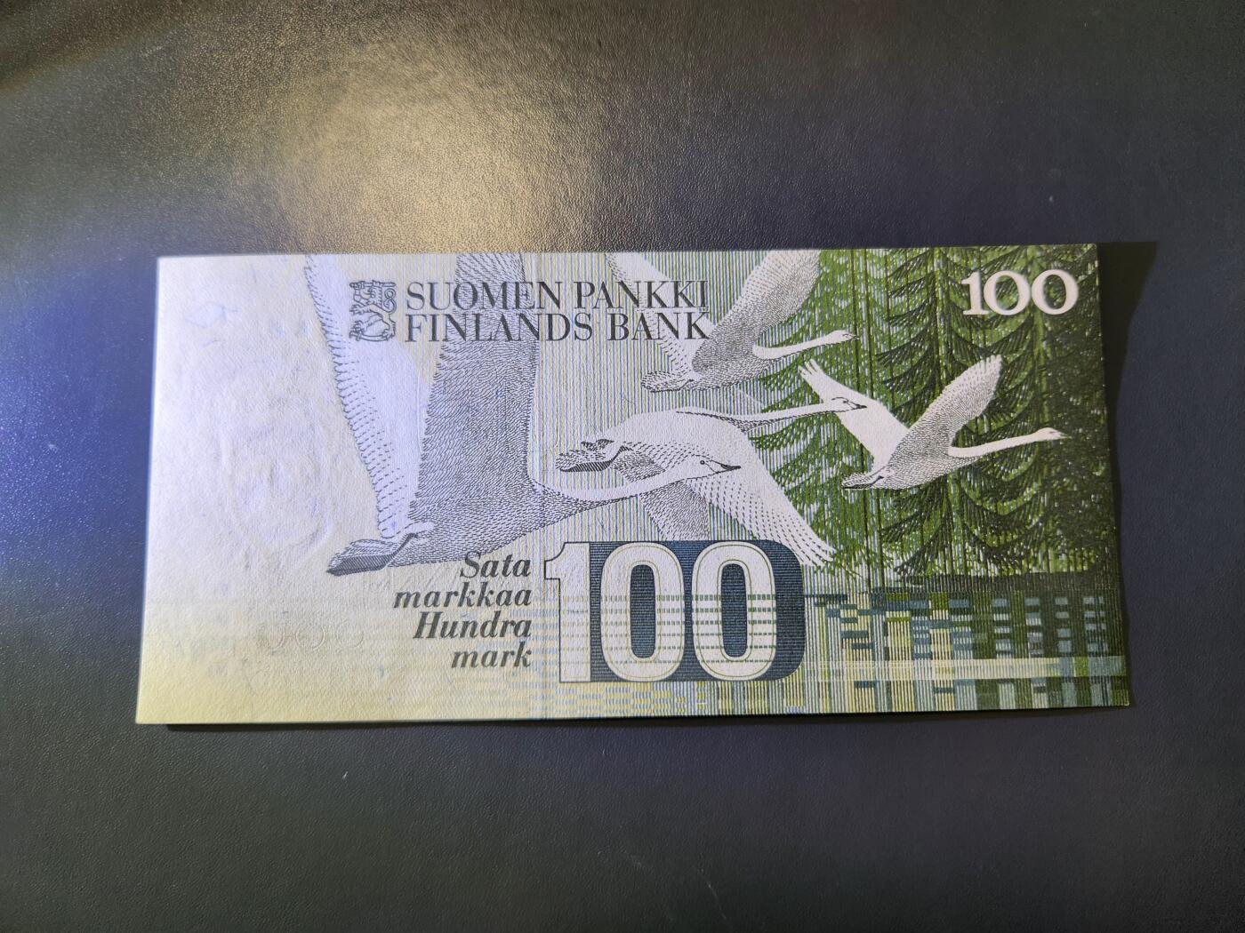 12月27号晚上8点 外国纸币自动截拍第77场 芬兰100马克 原版近新