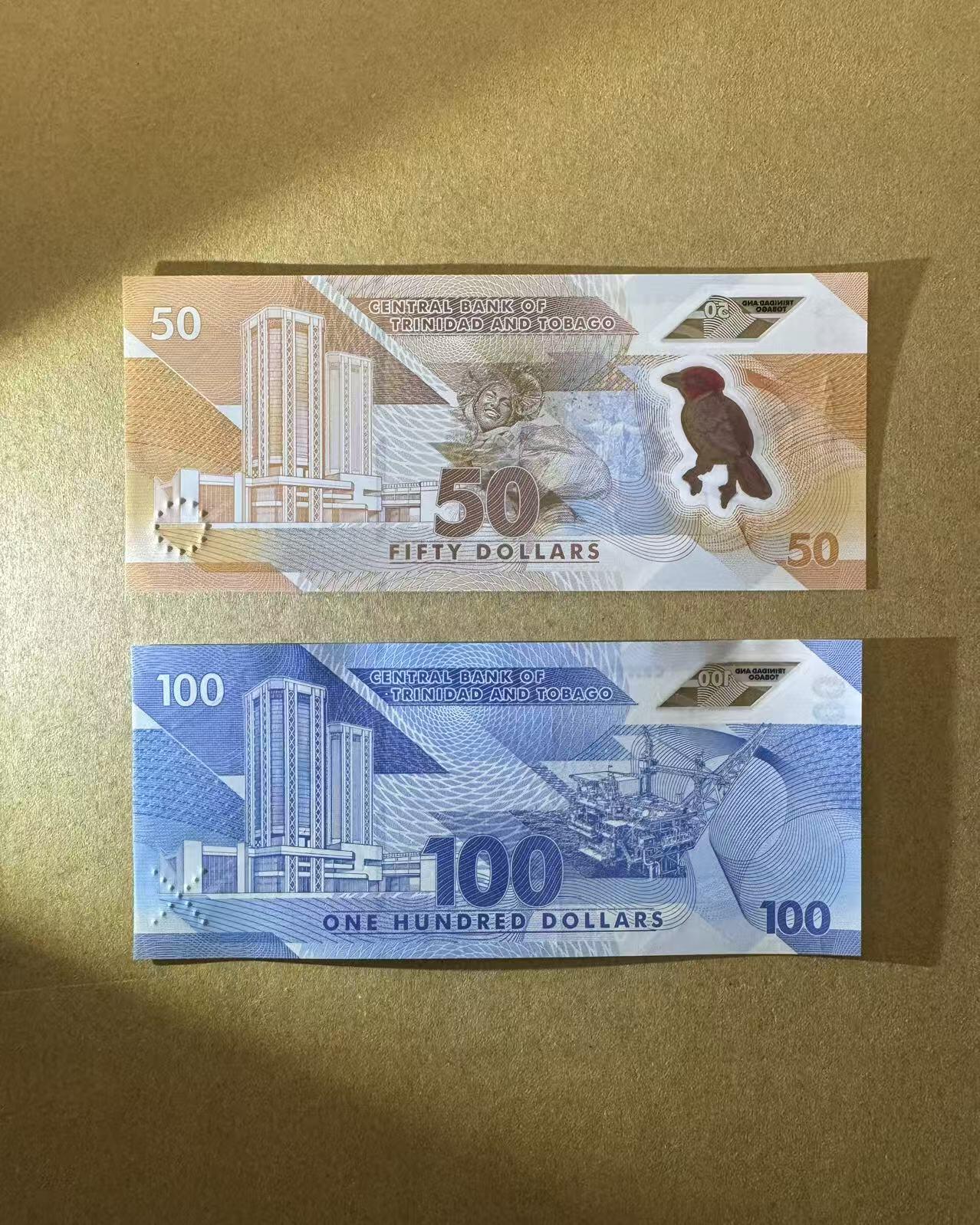 【Blue Auction】世界纸币精拍第768期——18级TOP拍卖/信誉/品质/专业/高效💫 【一组2张 AA冠】特立尼达和多巴哥 50-100元 全新UNC