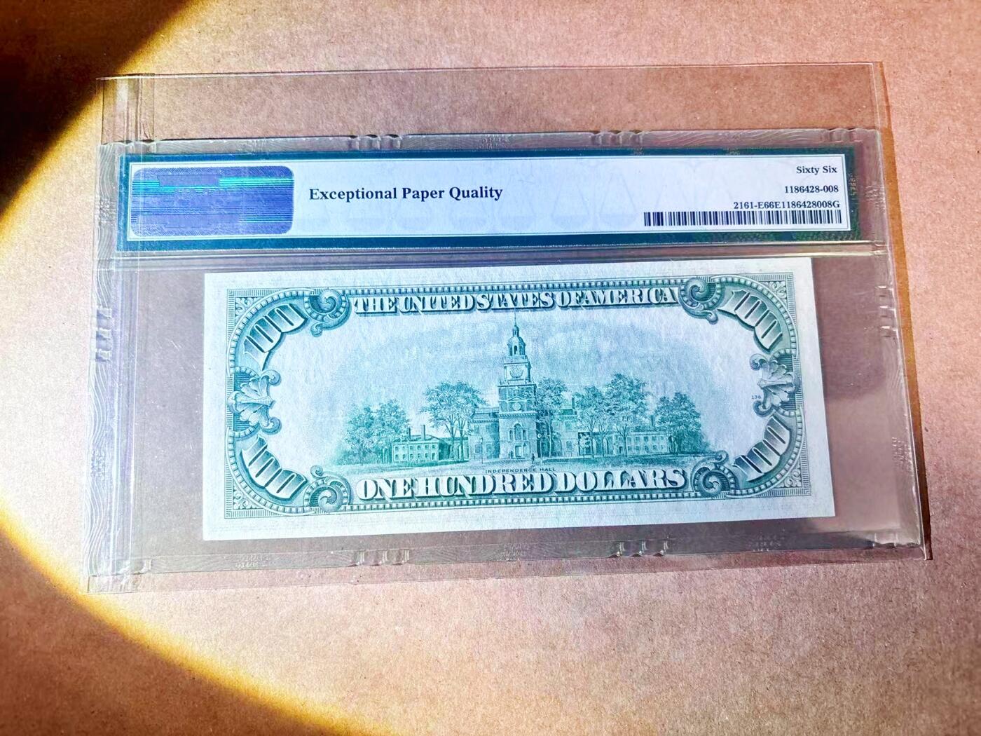 【Blue Auction】世界纸币精拍第768期——18级TOP拍卖/信誉/品质/专业/高效💫 美国 1950D 100美金 少见里士满版 PMG66EPQ 