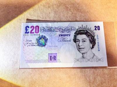 【Blue Auction】世界纸币精拍第768期——18级TOP拍卖/信誉/品质/专业/高效💫 - 【AA01 千位小号】英国 E序列再版 20镑 UNC-