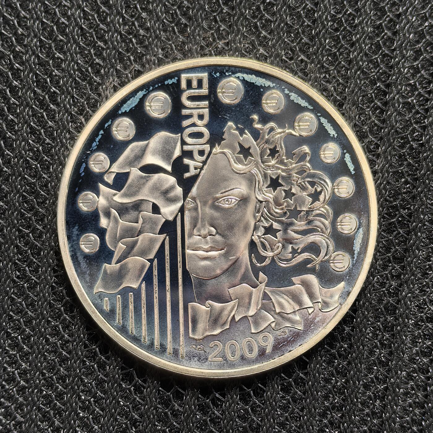 道一币馆币章第一百六十二场 原盒证 法国2009年柏林墙倒塌20周年10欧元银币