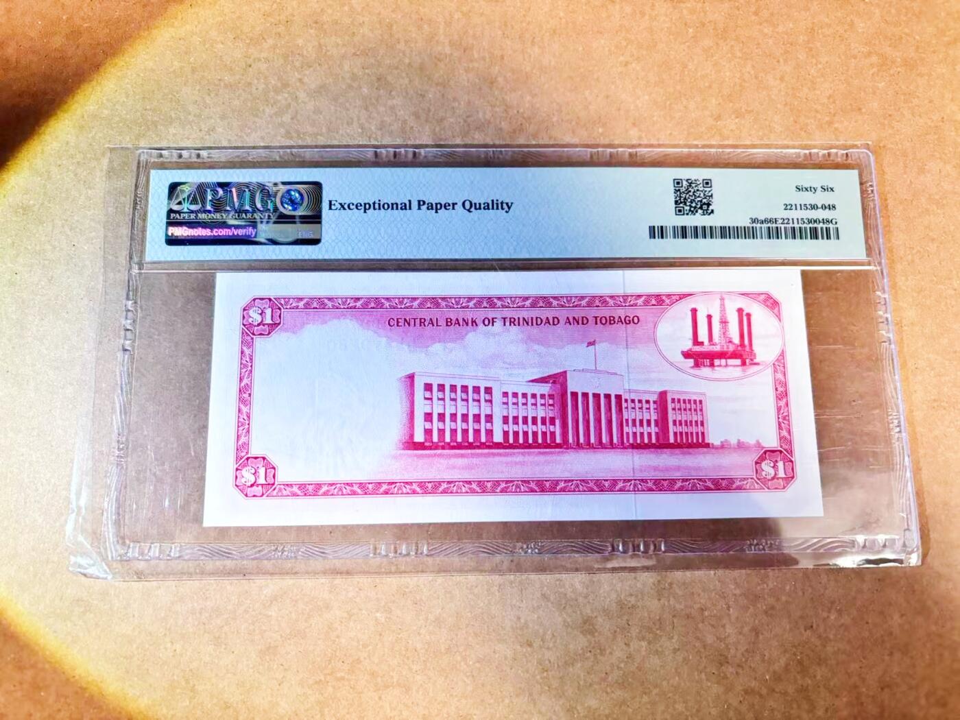 【Blue Auction】世界纸币精拍第768期——18级TOP拍卖/信誉/品质/专业/高效💫 特立尼达和多巴哥 1977年1元 PMG66EPQ 