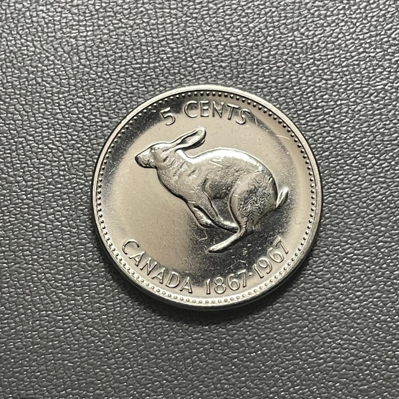 回流1228  加拿大1967年5分 加拿大联邦成立100周年 白靴兔