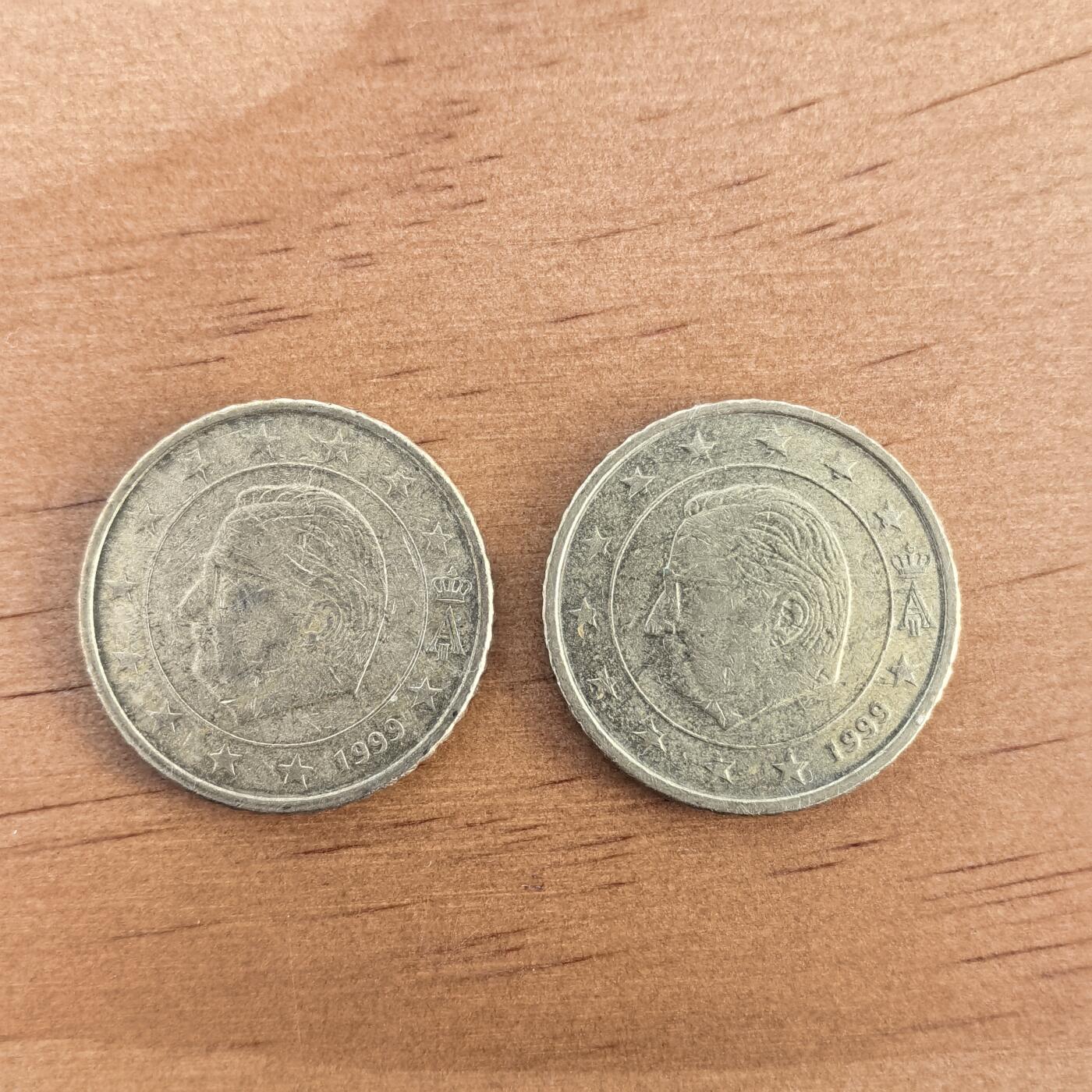 各国硬币第7期 无佣金 比利时50欧分2枚