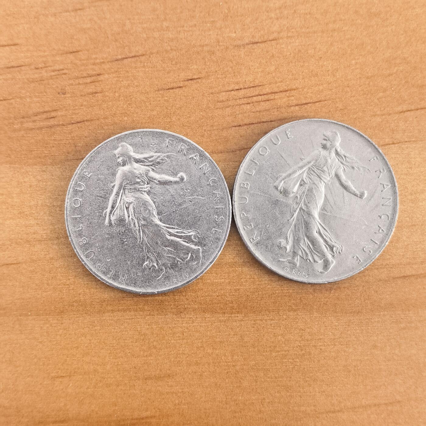 各国硬币第7期 无佣金 法国1法郎2枚
