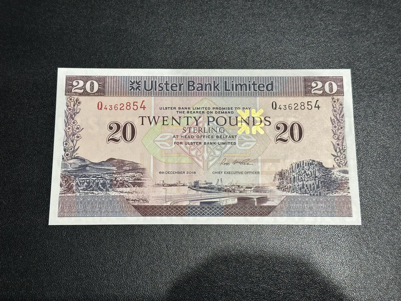 《外钞收藏家》第五百九十七期（年底收官场）（本平台长期征集拍品、欢迎藏友们联系合作） 2018年北爱尔兰阿尔斯特银行20镑 全新UNC