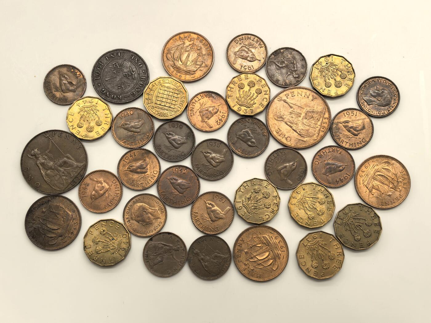 博洋堂世界钱币拍卖第154期（全场包邮） 英国铜币一组35枚