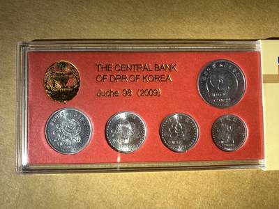 【礼羽收藏】🌏世界钱币拍卖第118期 - 2009年朝鲜花卉样币原盒5枚一套