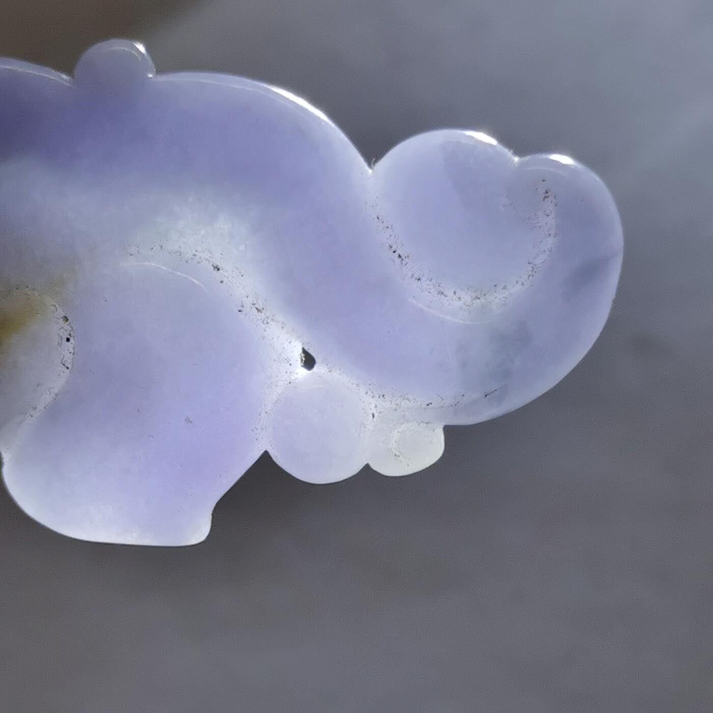 杂件专场90期 包A货紫翡雕花吊坠