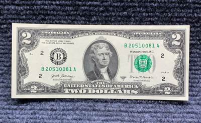 【无47】全新2017A年版美国托马斯·杰斐逊2美元纸币(年份号、钻石号） - 【无47】全新2017A年版美国托马斯·杰斐逊2美元纸币(年份号、钻石号）
