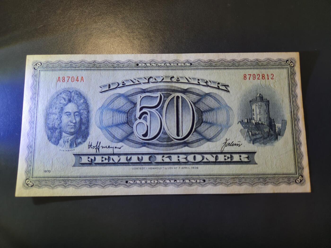 12月27号晚上8点 外国纸币自动截拍第77场 丹麦50极美品