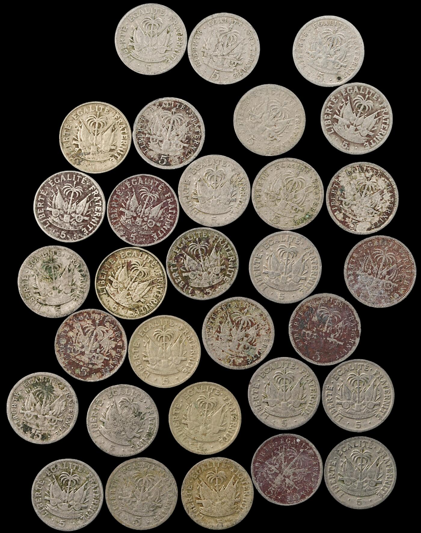 修遠堂世界钱币第九十九期 海地旧钱币一组 通货差品