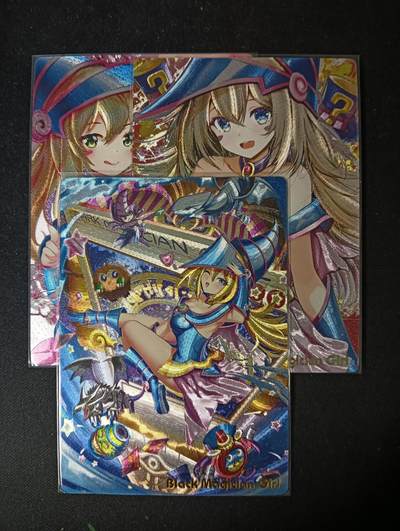 花开卡拍第53期（12月28号周日截拍，品控勿拍!!!拍品不寄存，运费5元，自制卡难免瑕疵，可能存在轻微撞角爆边等出厂瑕疵，品控介意勿拍！） - 奇点 游戏王经典黑魔导定制3张 粗闪