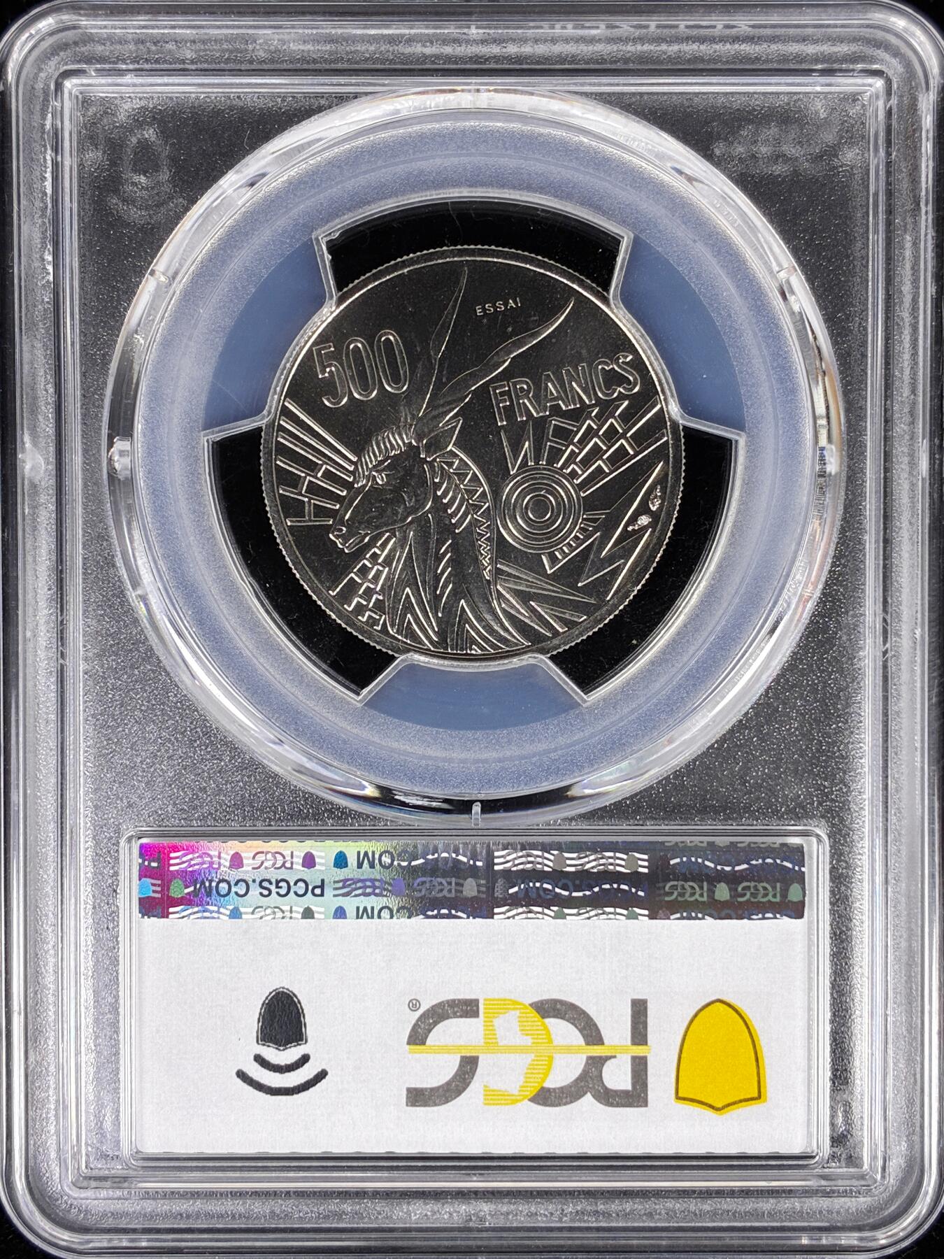 【雨安】【直播拍卖】【世界币章122期-评级币】2025-12-27 周六 19:30 保真 [评级样币] Central African States 中非共和国 样币 500法郎 1976年 PCGS-SP68