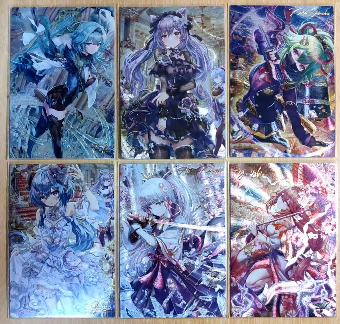 龙虎卡牌-六九场（无佣金，周六结拍，欢迎送拍） 粗闪6张 藏无缺 璇哥 T画师原神系列