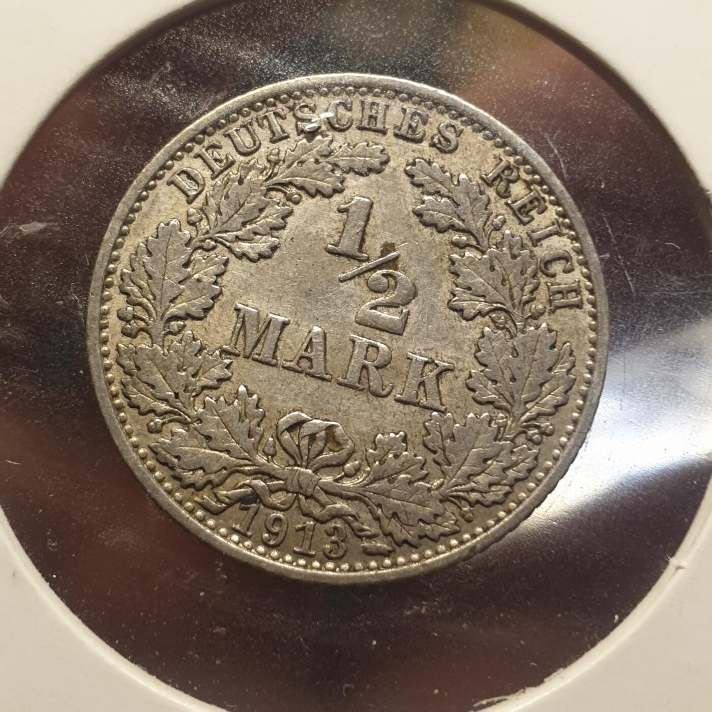 烟海杂币第12场 德国1913年0.5马克银币