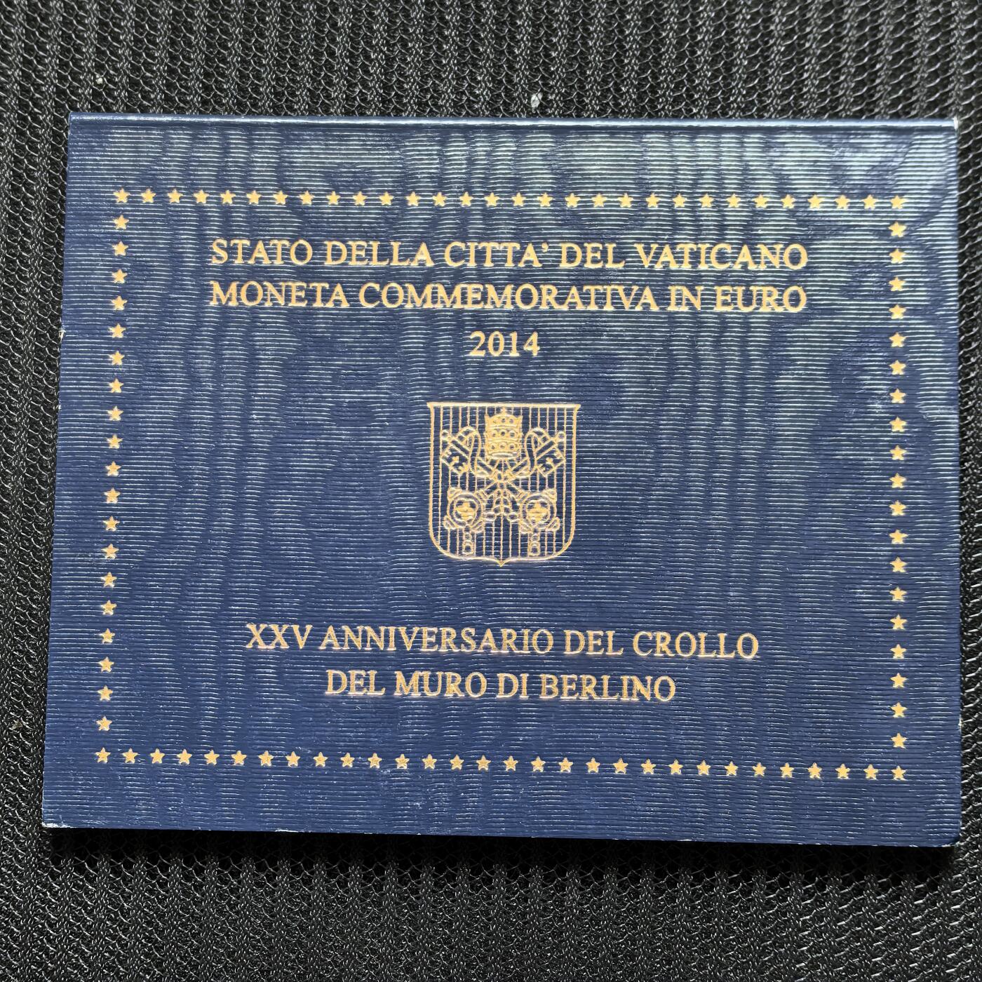 道一币馆币章第一百六十二场 原包装 梵蒂冈2014年柏林墙倒塌25周年2欧元纪念币 100400