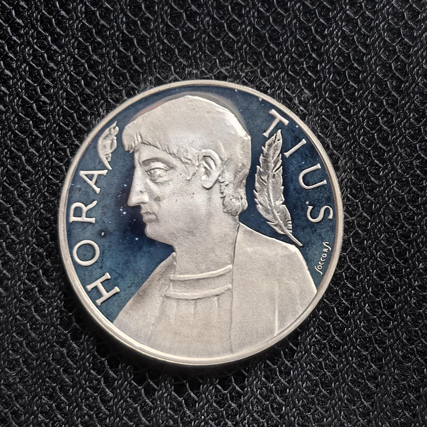 道一币馆币章第一百六十二场 原盒证 意大利1993年古罗马诗人贺拉斯（名言-好的开始是成功的一半）500里拉精制银币 10000