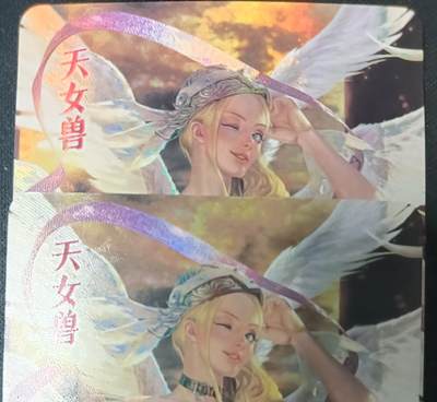 花开卡拍第53期（12月28号周日截拍，品控勿拍!!!拍品不寄存，运费5元，自制卡难免瑕疵，可能存在轻微撞角爆边等出厂瑕疵，品控介意勿拍！） - 墨卡文创 艺术对卡 彩闪2张