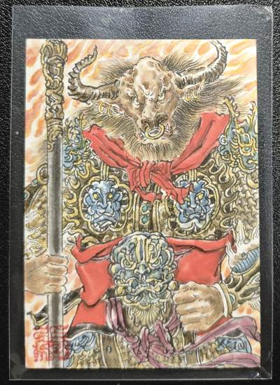 天玑星卡拍第155期《12.29年终场周一截拍》持续收拍收评中 满赠卡需备注 - 【手绘卡】张先军 牛魔王 手绘卡
