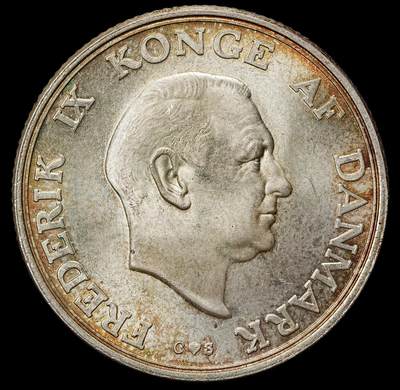 修遠堂世界钱币第九十九期 - 1958年丹麦玛格丽特公主18周岁纪念2克朗银币 15g，含银80%