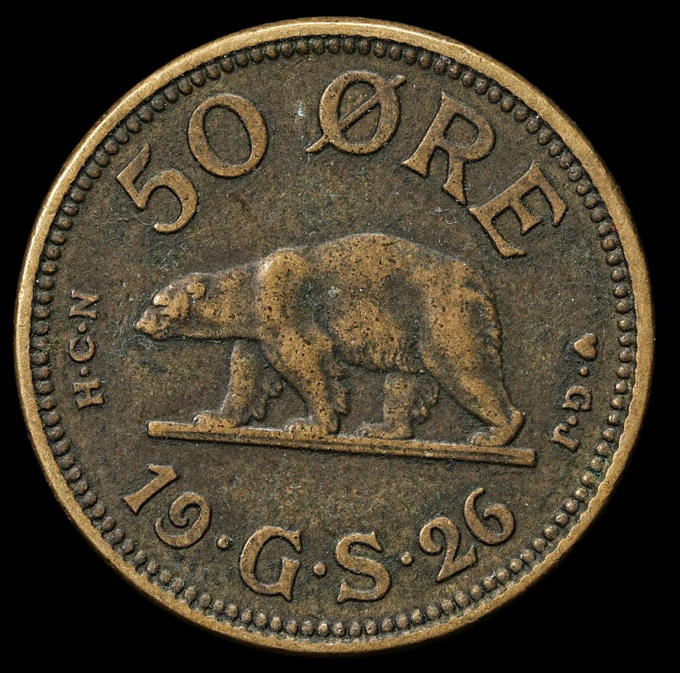 修遠堂世界钱币第九十九期 1926年格陵兰50欧尔