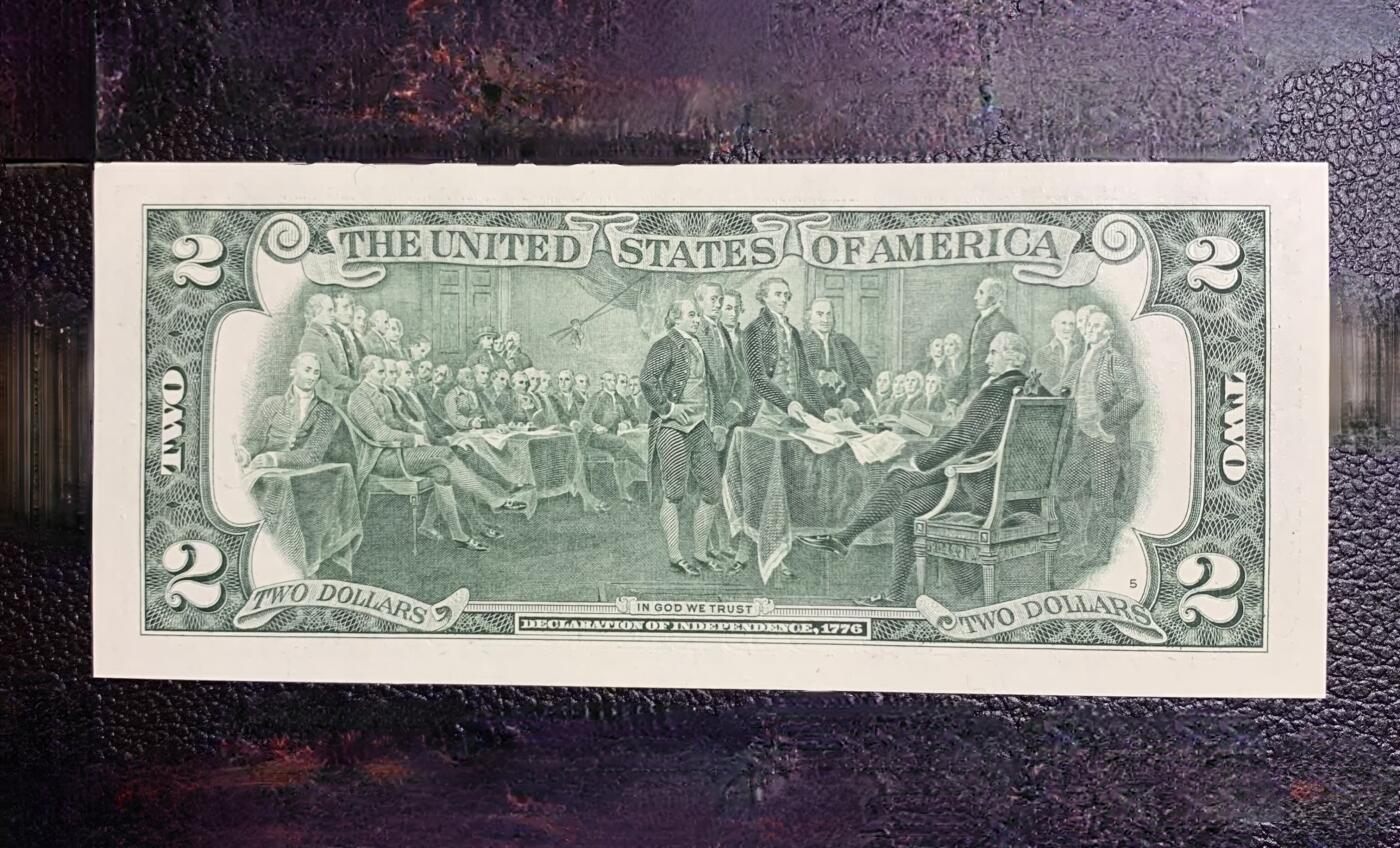 【无47】全新2017A年版美国托马斯·杰斐逊2美元纸币(年份号、钻石号）