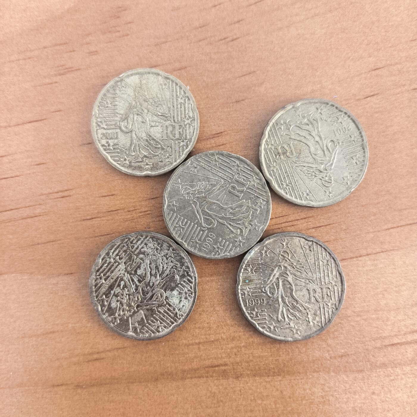 各国硬币第7期 无佣金 法国20殴分5枚