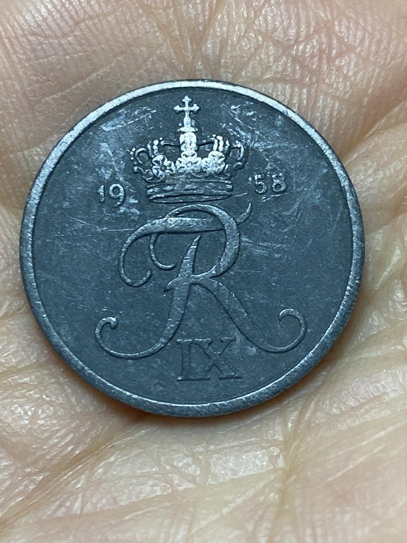 2025年第一百四十场(总第一百六十六场）外国好品散币场(免佣金) 丹麦🇩🇰1958年2欧尔(弗雷德里克九世第二版，C ; S版)