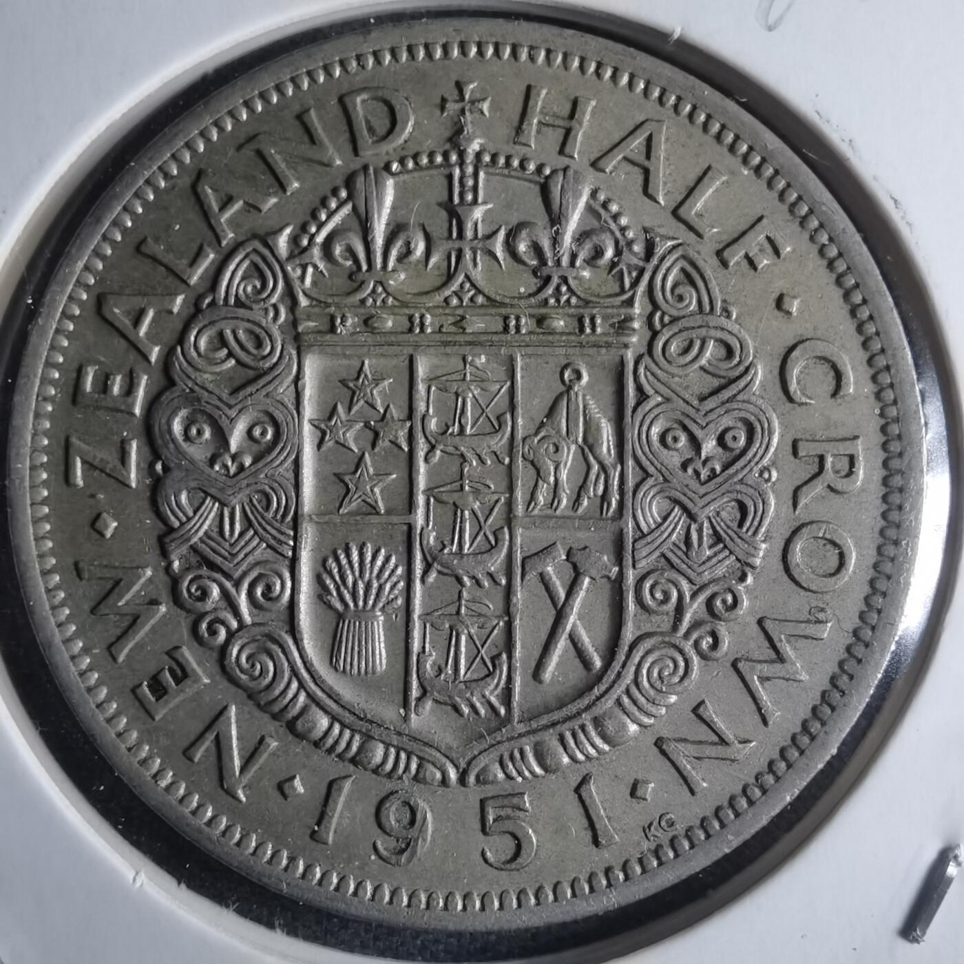 沼泽如烟--第946场 新西兰1951年半克朗