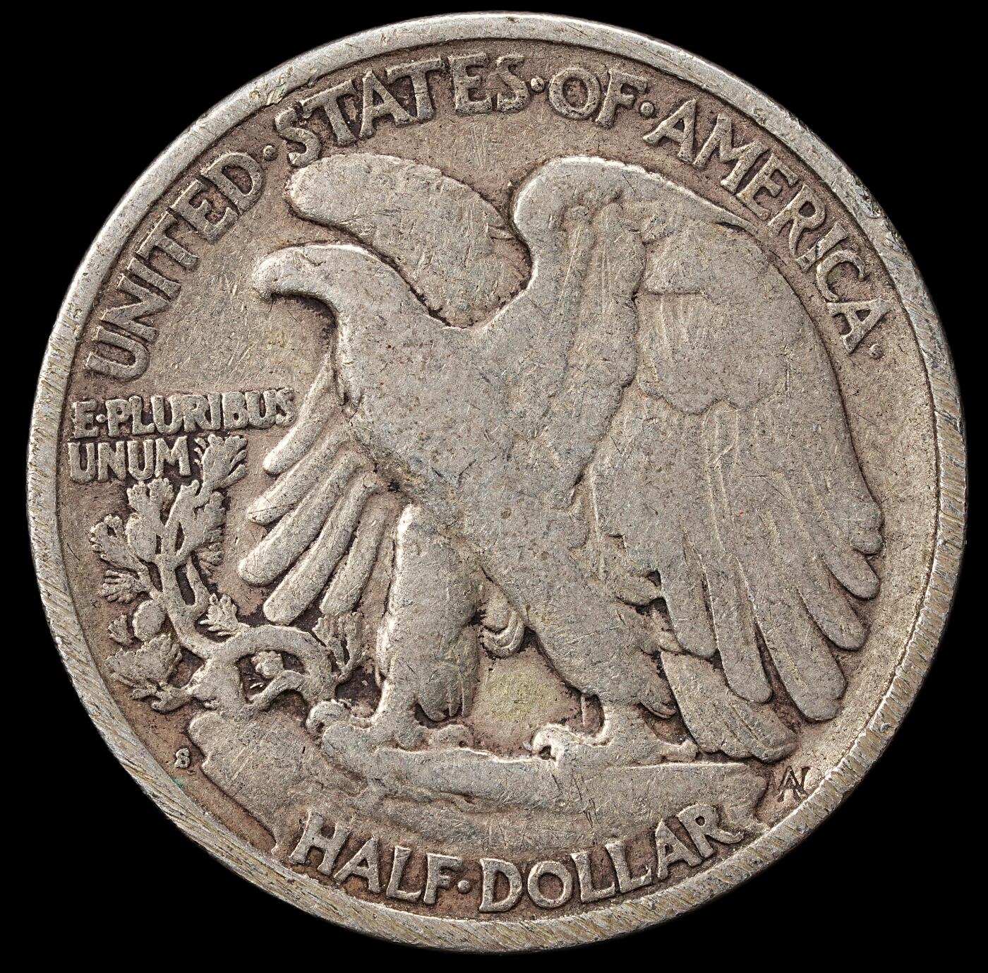 修遠堂世界钱币第九十九期 1942年行走的女神50美分银币 12.30g，含银90%