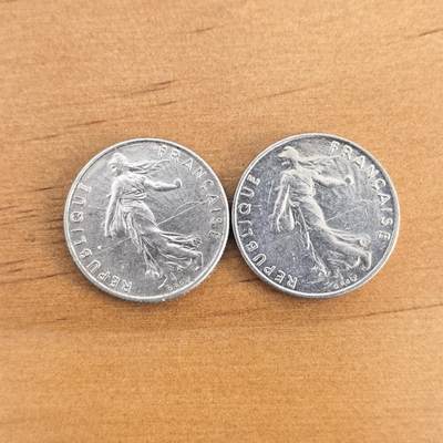 各国硬币第7期 无佣金 - 法国1/2法郎2枚