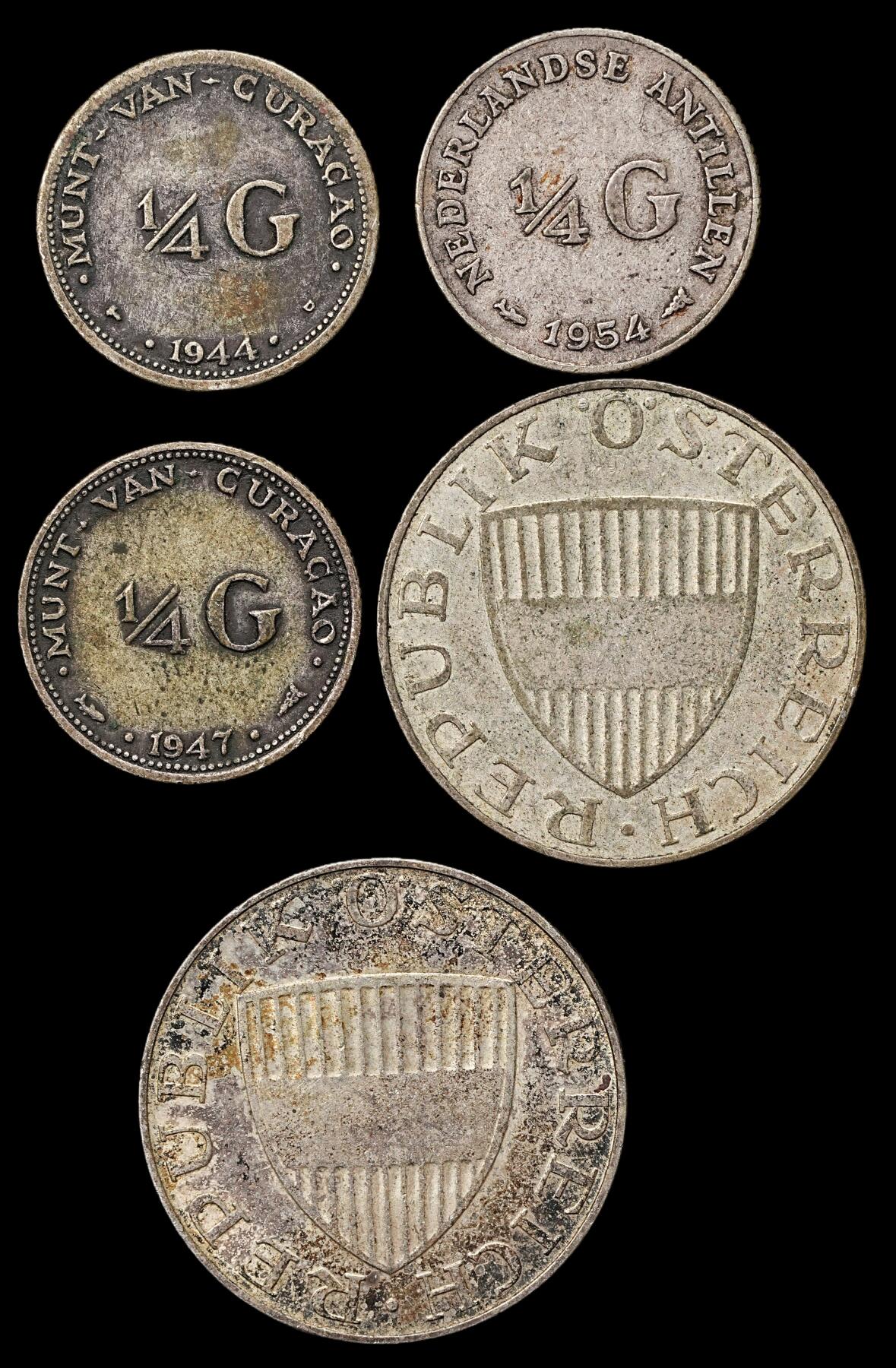 修遠堂世界钱币第九十九期 奥地利，荷兰银币一组 总重25.45g，含银64%