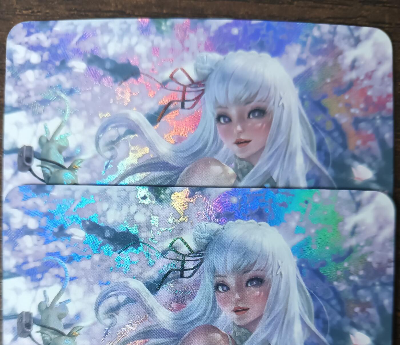 花开卡拍第53期（12月28号周日截拍，品控勿拍!!!拍品不寄存，运费5元，自制卡难免瑕疵，可能存在轻微撞角爆边等出厂瑕疵，品控介意勿拍！） 墨卡文创 艺术对卡 彩闪2张